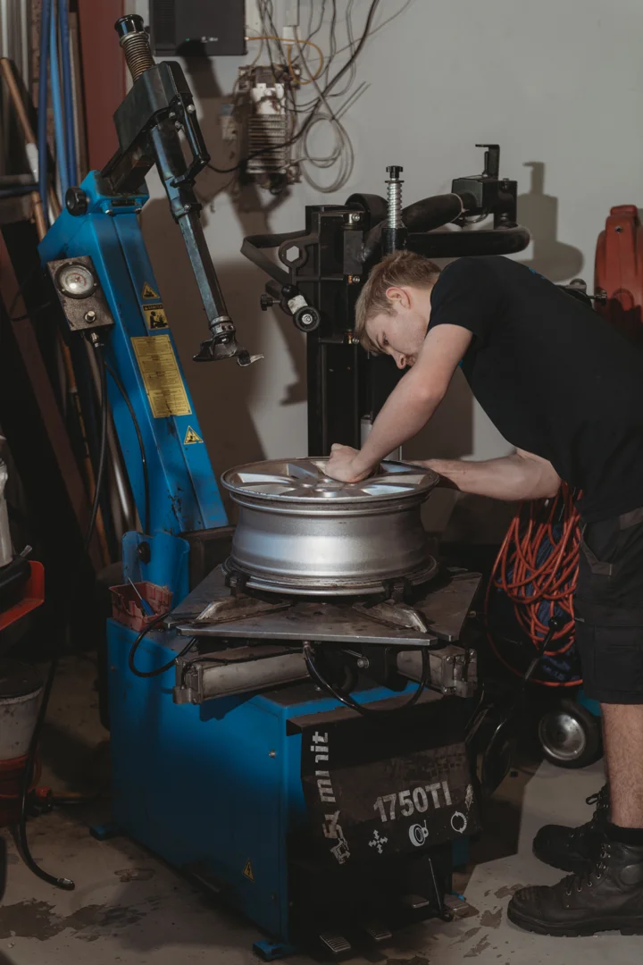 Wheel work underway in the Aztech Automotive workshop