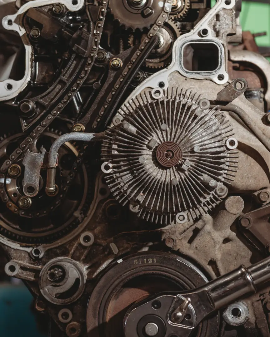 Vehicle timing components exposed for mechanical inspection