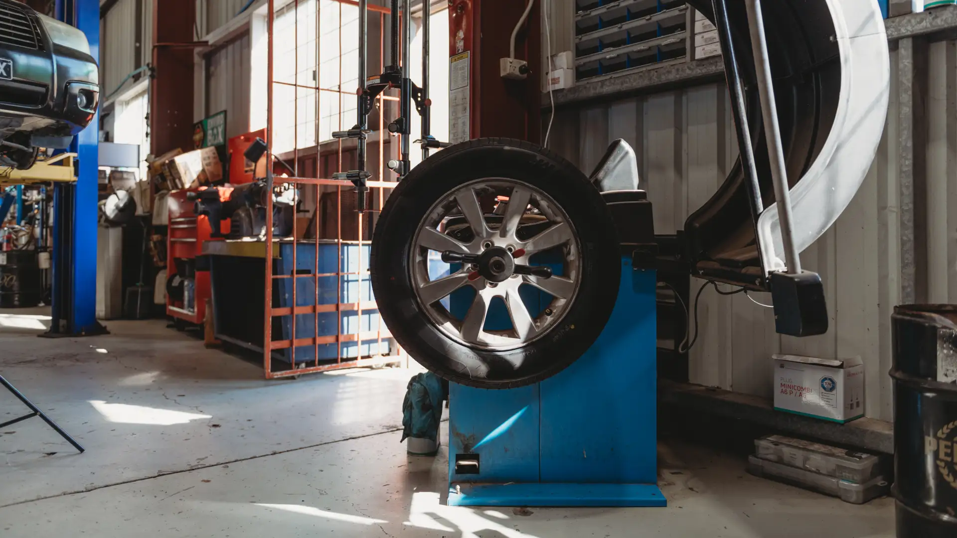 Wheel and tyre work being carried out at Aztech Automotive in Brendale