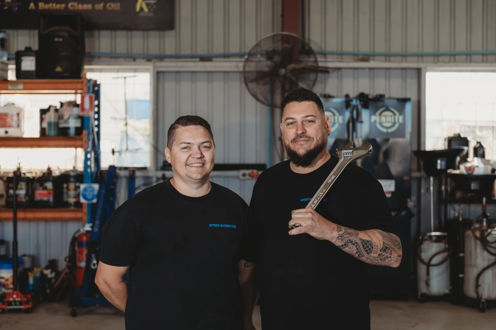 Aztech Automotive team working in the Brendale workshop
